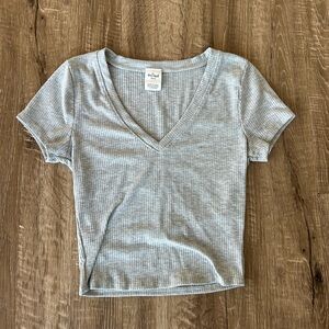 Light Gray V-Neck Tee